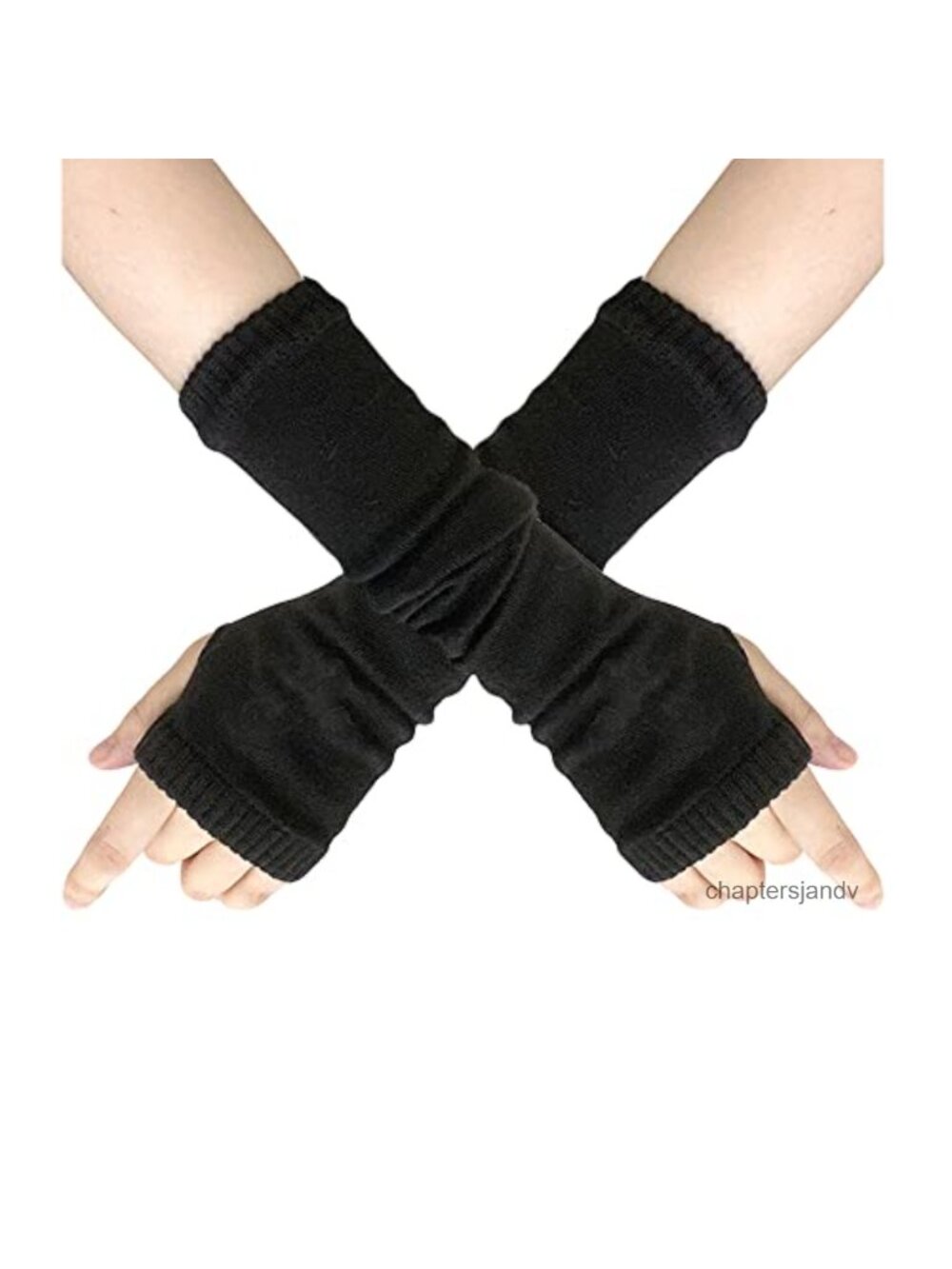 Goth Arm Sleeve Fingerless Gloves Punk Knitted Arm Warmers for Women